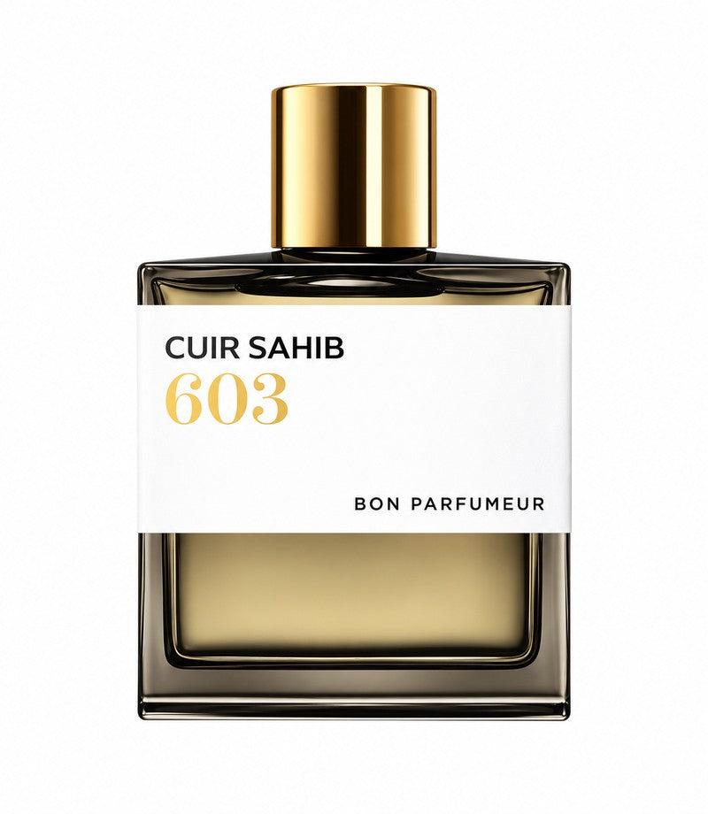 Cuir Sahib 603 authentic original fragrance bottle on white