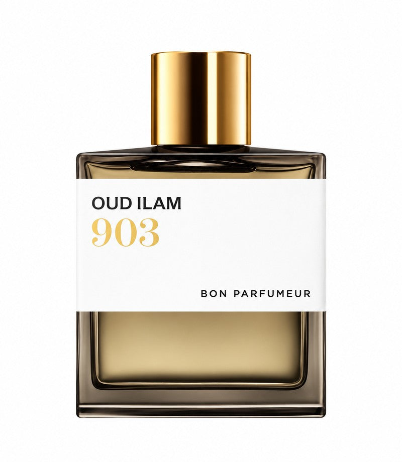 Oud Ilam 903 authentic original fragrance bottle on white