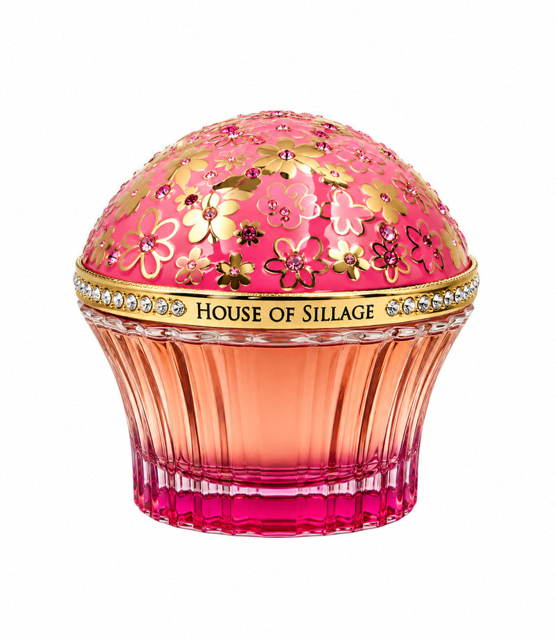 House of Sillage Whispers of Admiration authentic full perfume bottle, centered on pure white