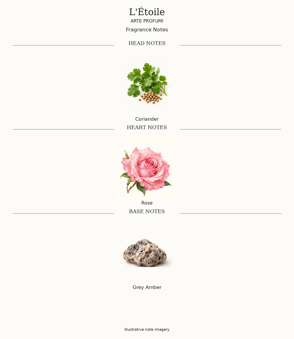 L'Étoile: complete opening, heart and base fragrance notes