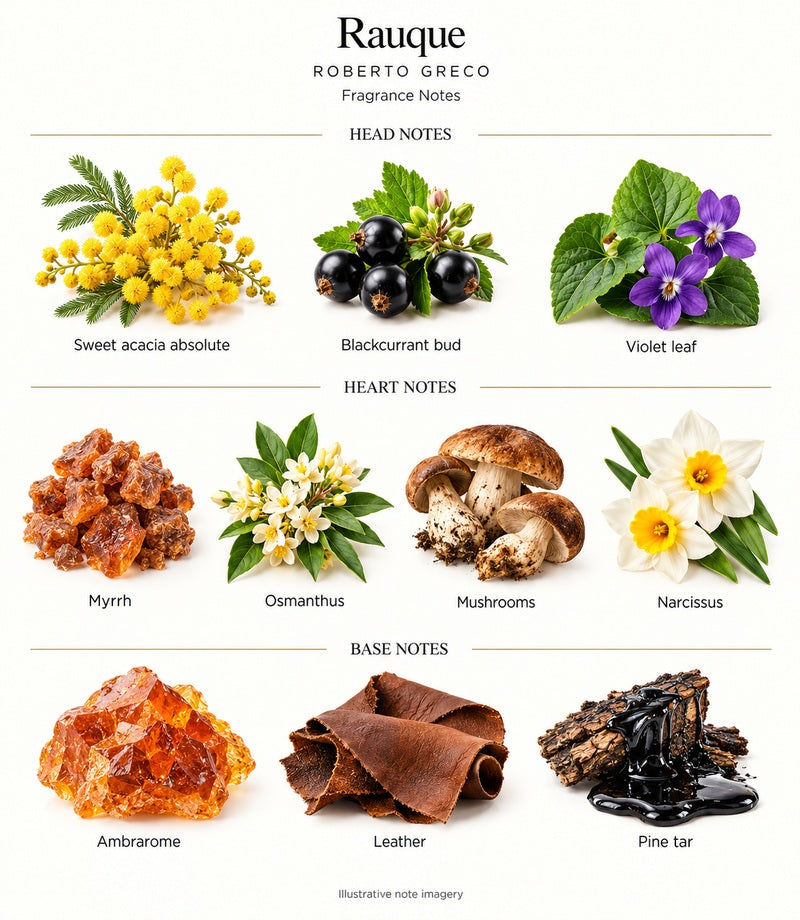 Rauque by ROBERTO GRECO — complete fragrance notes