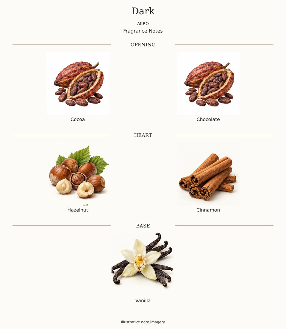 DARK by AKRO — complete fragrance notes illustration