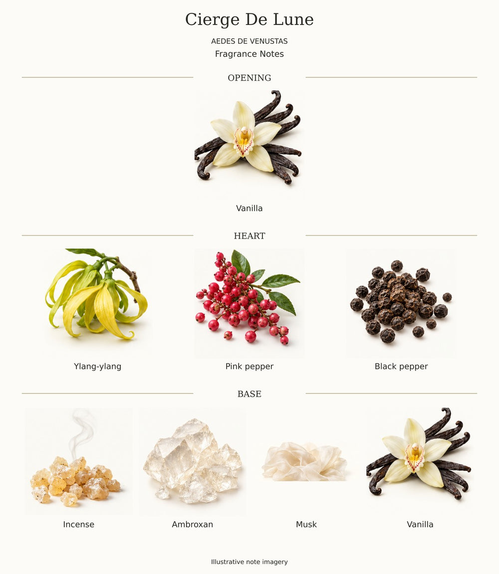 CIERGE DE LUNE by AEDES DE VENUSTAS — complete fragrance notes illustration