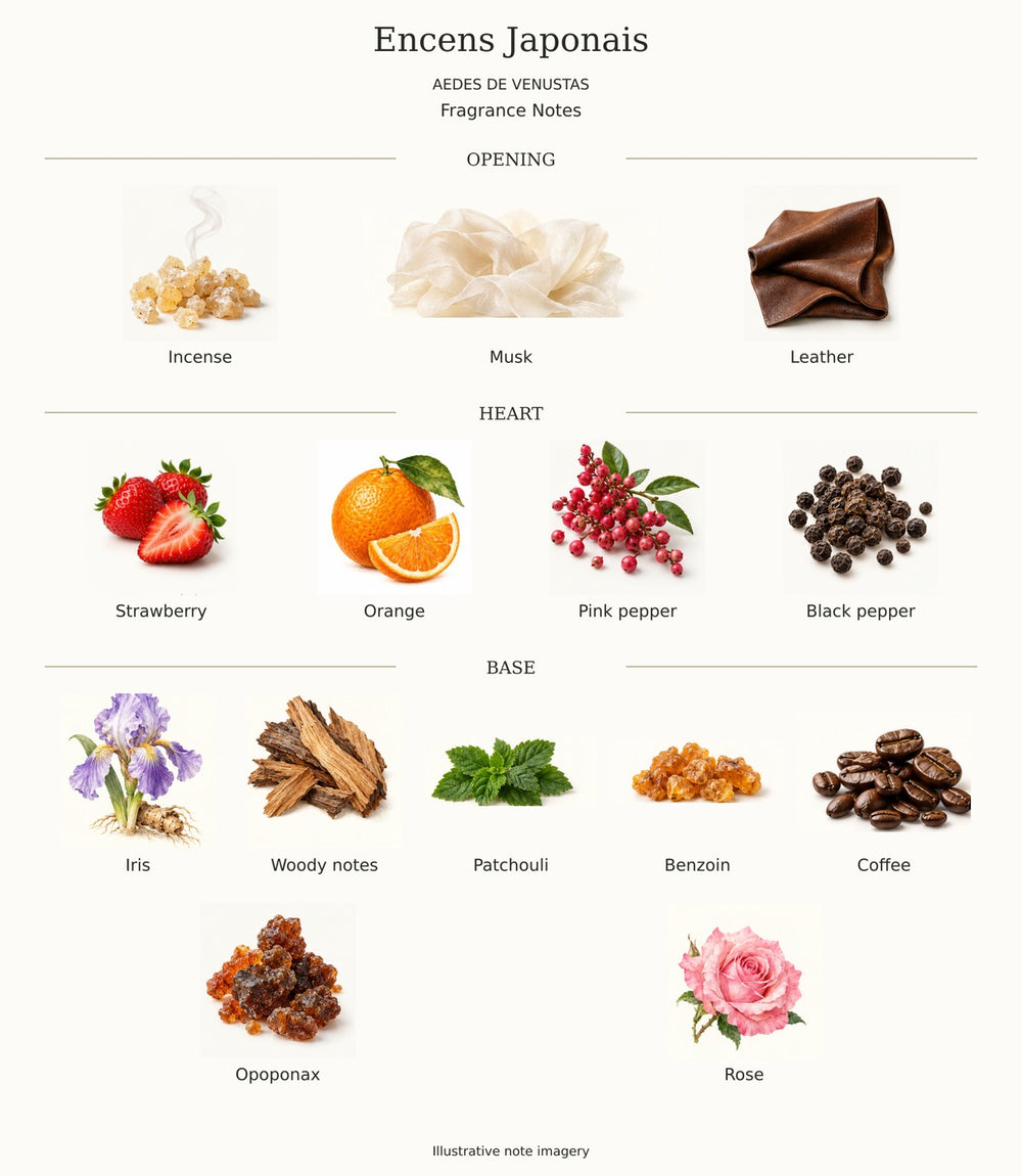 ENCENS JAPONAIS by AEDES DE VENUSTAS — complete fragrance notes illustration