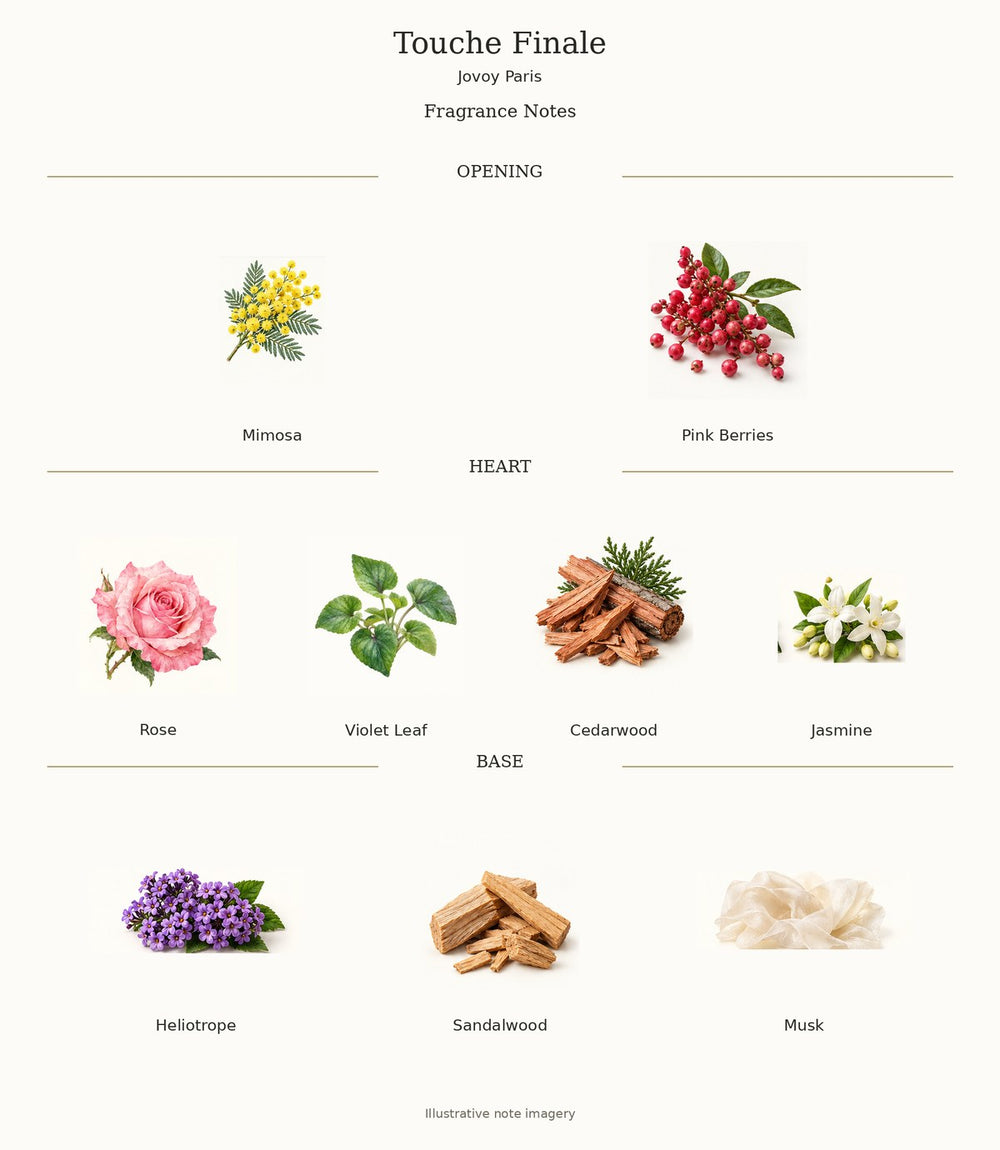 Touche Finale — complete verified fragrance notes with illustrative material imagery