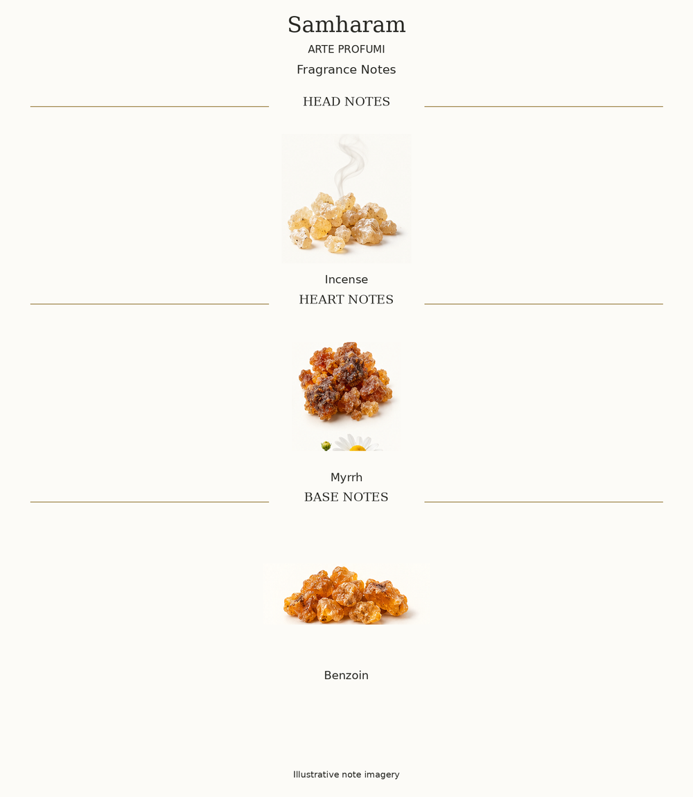 Samharam: complete opening, heart and base fragrance notes